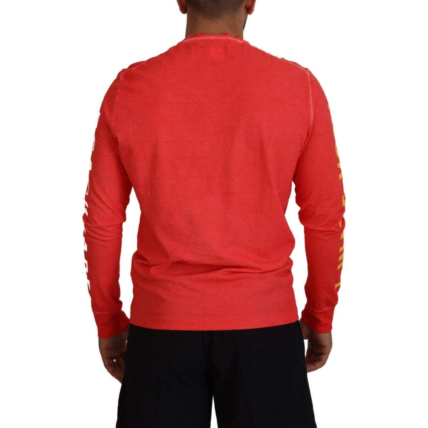 Dsquared² Orange Colorful Print Long Sleeves Top T-shirt TSH83525-48