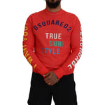 Dsquared² Orange Colorful Print Long Sleeves Top T-shirt TSH83525-48