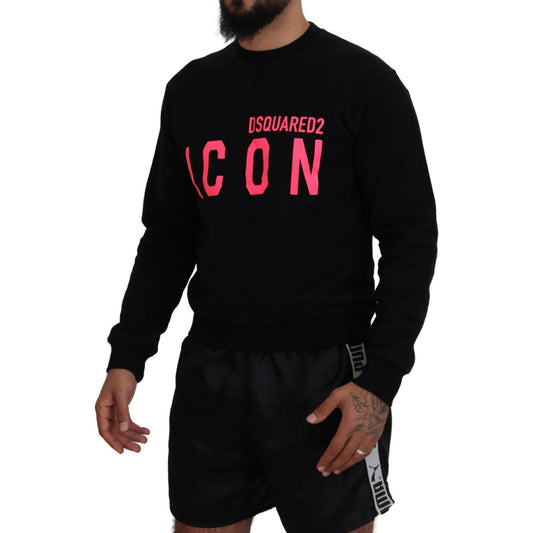 Dsquared² Black Printed Long Sleeves Pullover Sweater TSH83528-48