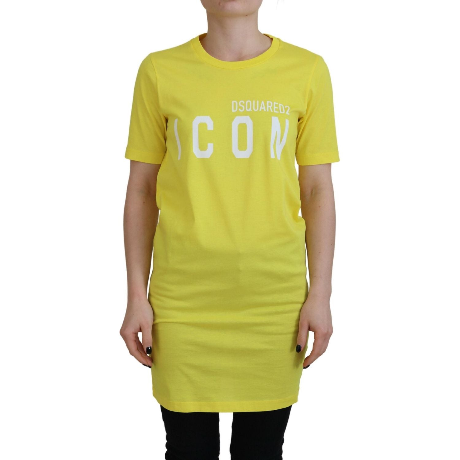 تي شيرت Dsquared² Yellow CottonShiny Icon Renny Dress Crewneck