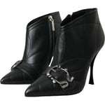 Dolce & Gabbana Black Devotion Quilted Buckled Boots Shoes LA10772-36