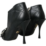 Dolce & Gabbana Black Devotion Quilted Buckled Boots Shoes LA10772-36