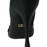 Dolce & Gabbana Black Devotion Quilted Buckled Boots Shoes LA10772-36