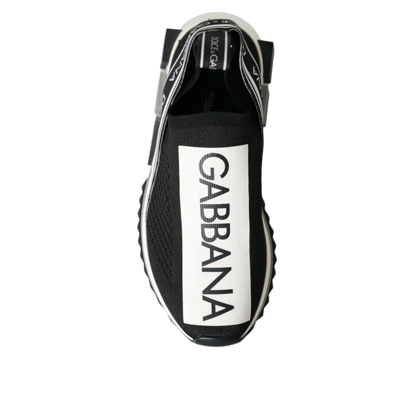 Dolce & Gabbana Black White Slip On Sorrento Sneakers Shoes LA10685#2-38.5