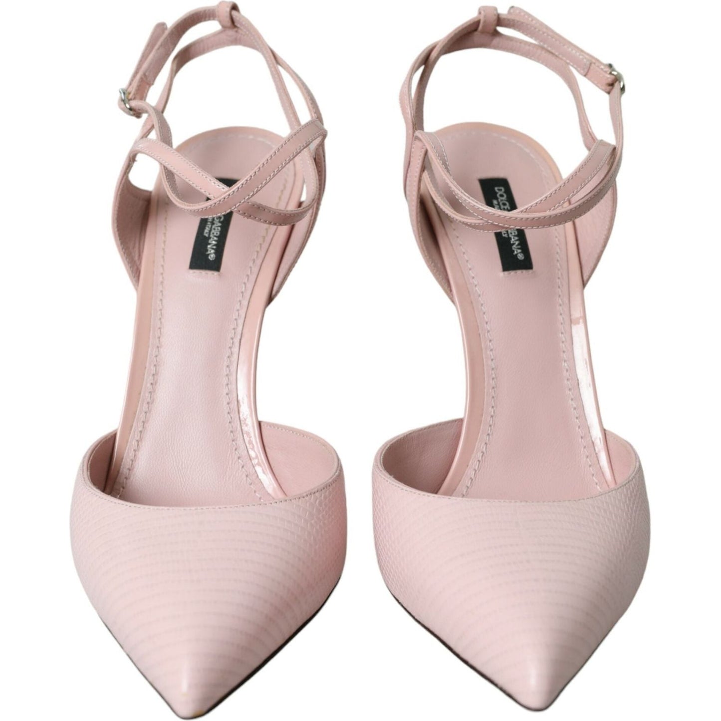 Dolce & Gabbana Pink Leather Ankle Strap Heels Pumps Shoes