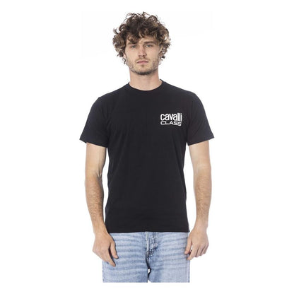 Cavalli Class Black Cotton Men T-Shirt