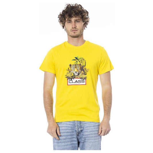 Cavalli Class Yellow Cotton Men T-Shirt CA-24339-S