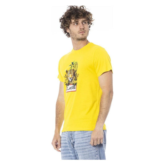 Cavalli Class Yellow Cotton Men T-Shirt CA-24339-S