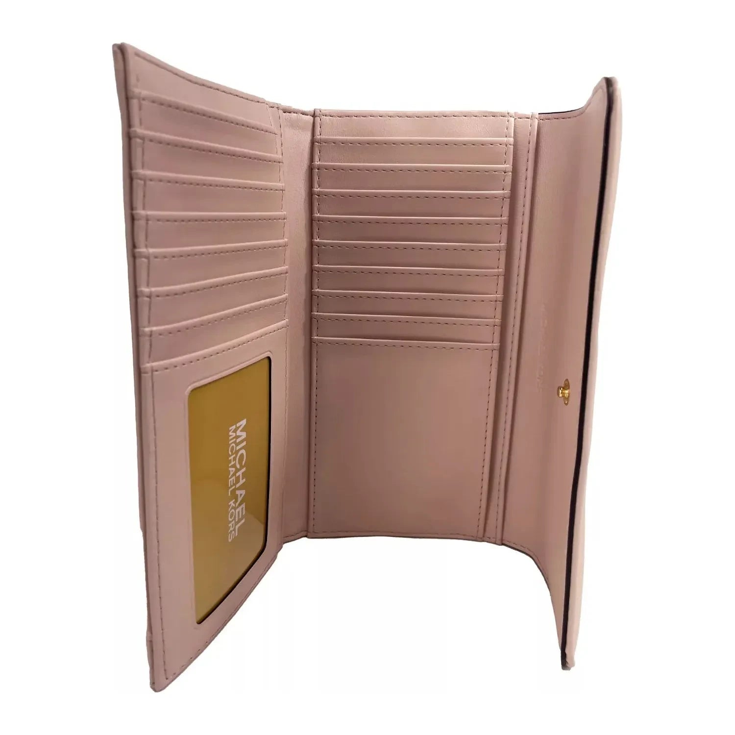 محفظة مايكل كورس جيت سيت ترافل كبيرة من الجلد المبطن بثلاث طيات - أحمر خدود