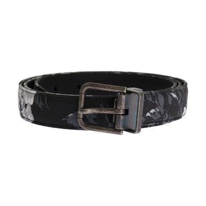 Dolce & Gabbana Black Cayman Linen Leather Belt Belt