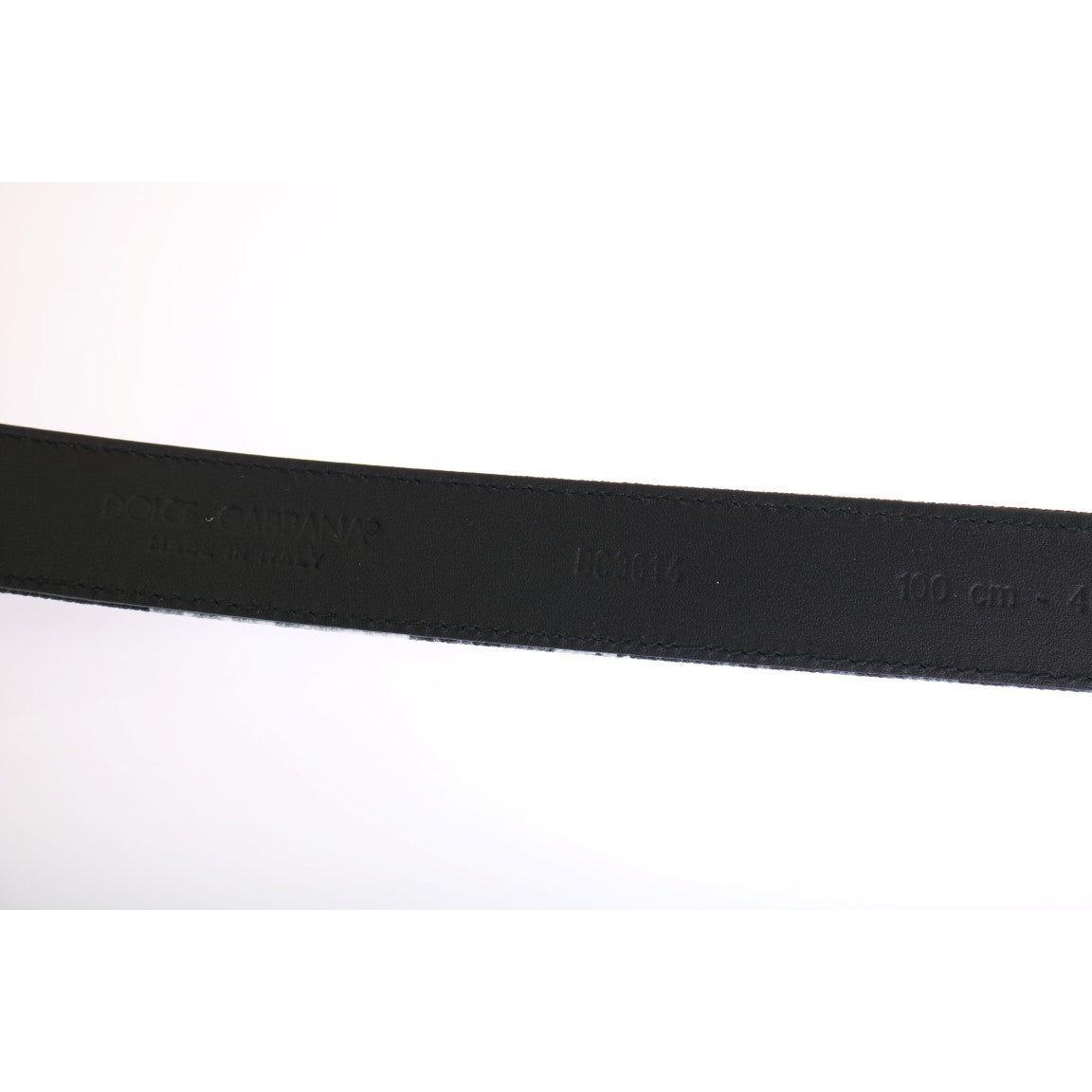 Dolce & Gabbana Black Cayman Linen Leather Belt Belt