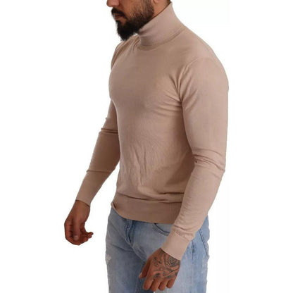 Dolce & Gabbana Beige Cashmere Turtleneck Pullover Sweater