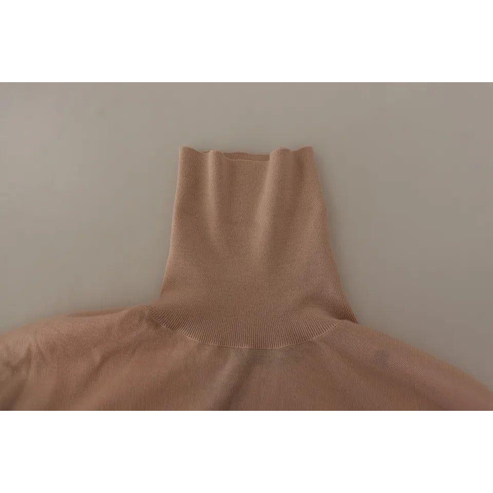 سترة صوفية بياقة مدورة من الكشمير باللون البيج من دولتشي آند غابانا