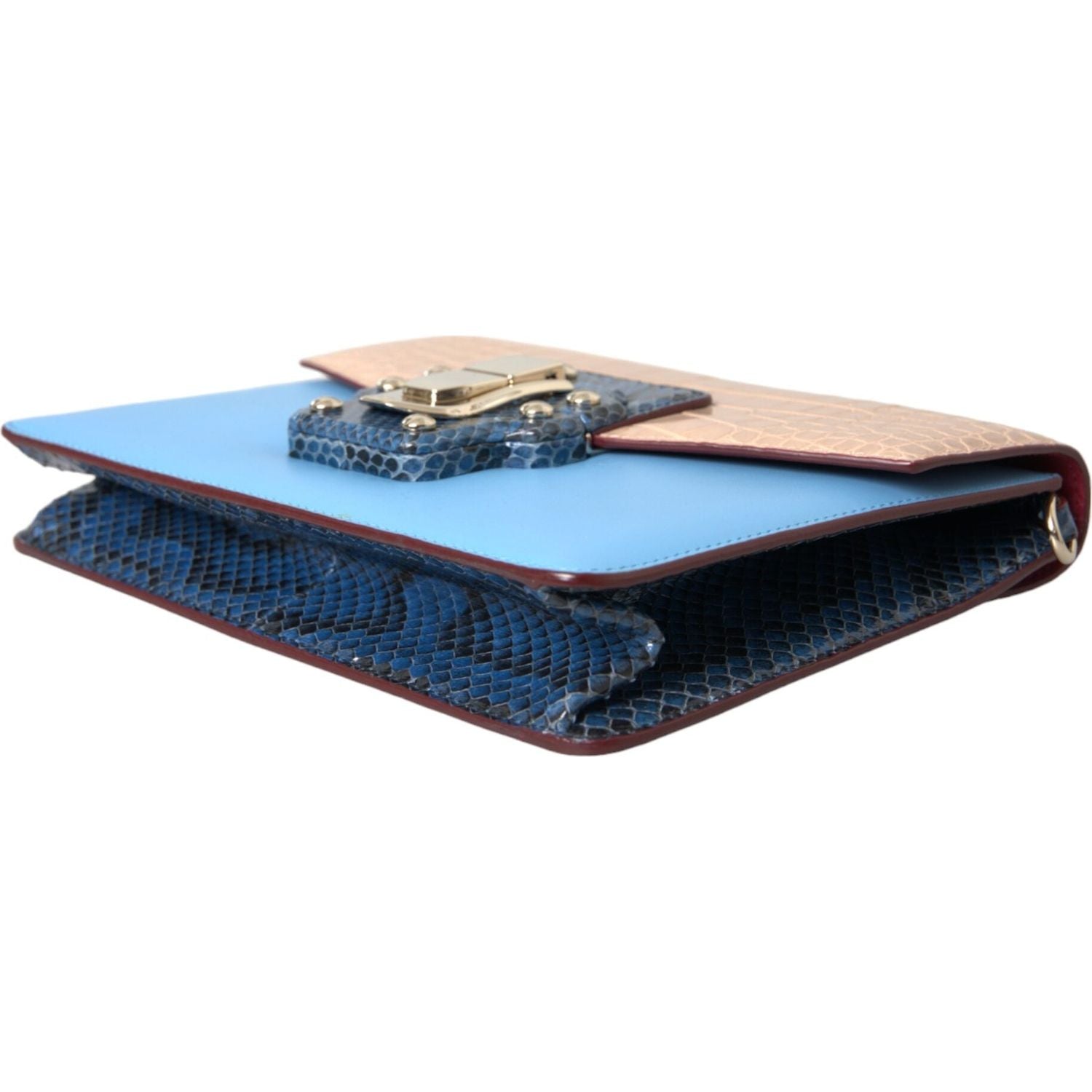 حقيبة كروس بودي LUCIA من دولتشي آند غابانا باللون الأزرق والبيج من الجلد الاستوائي