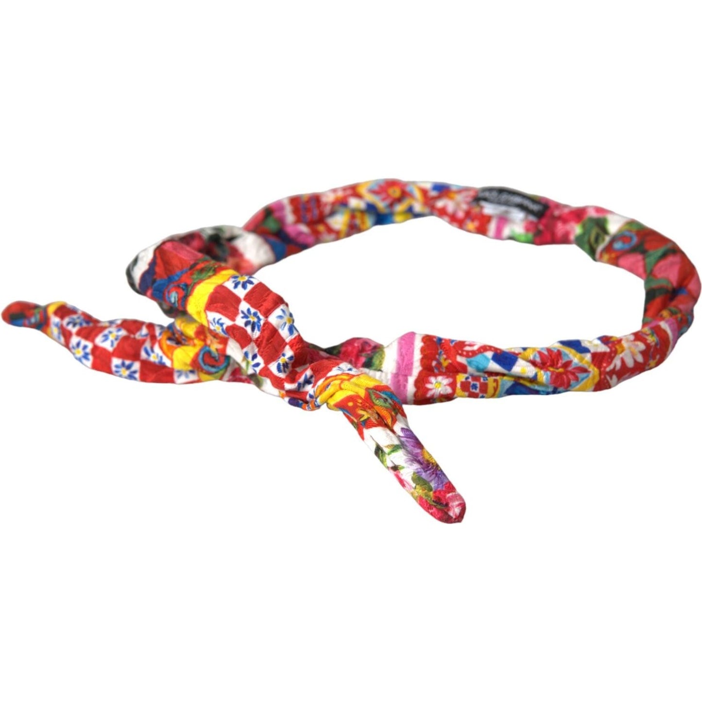 Dolce & Gabbana Multicolor Carretto Print Waist Belt SMY10233-40