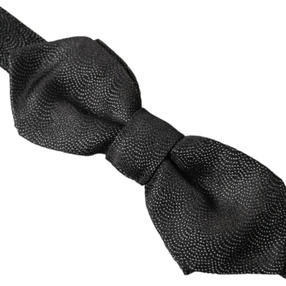 Dolce & Gabbana Black Silk Adjustable Neck Men Bow Tie