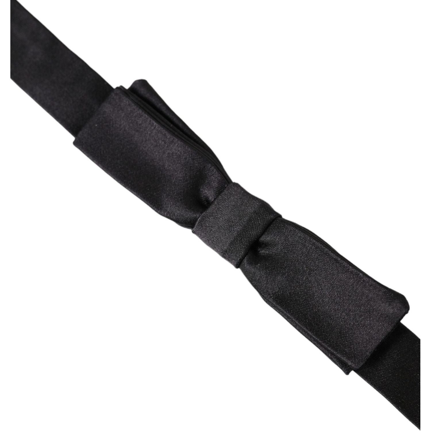 ربطة عنق قابلة للتعديل من دولتشي آند غابانا للرجال من الحرير باللون الرمادي الداكن