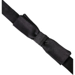 Dolce & Gabbana Dark Gray Silk Adjustable Neck Men Bow Tie Dolce & Gabbana Dark Slate Gray