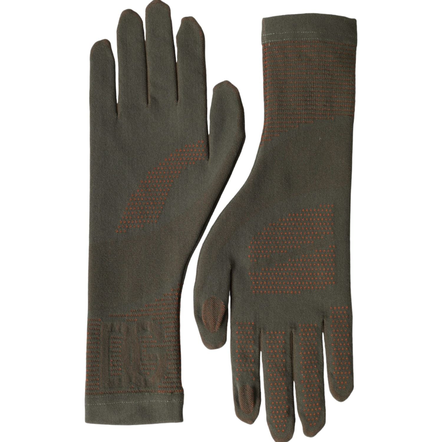Dolce & Gabbana Brown Cotton Stretch Wrist Length Gloves