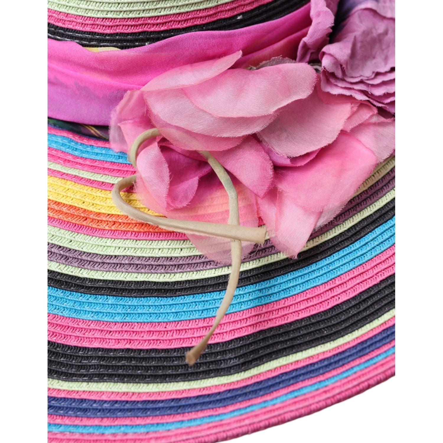 قبعة دولتشي آند غابانا متعددة الألوان ذات الحواف العريضة