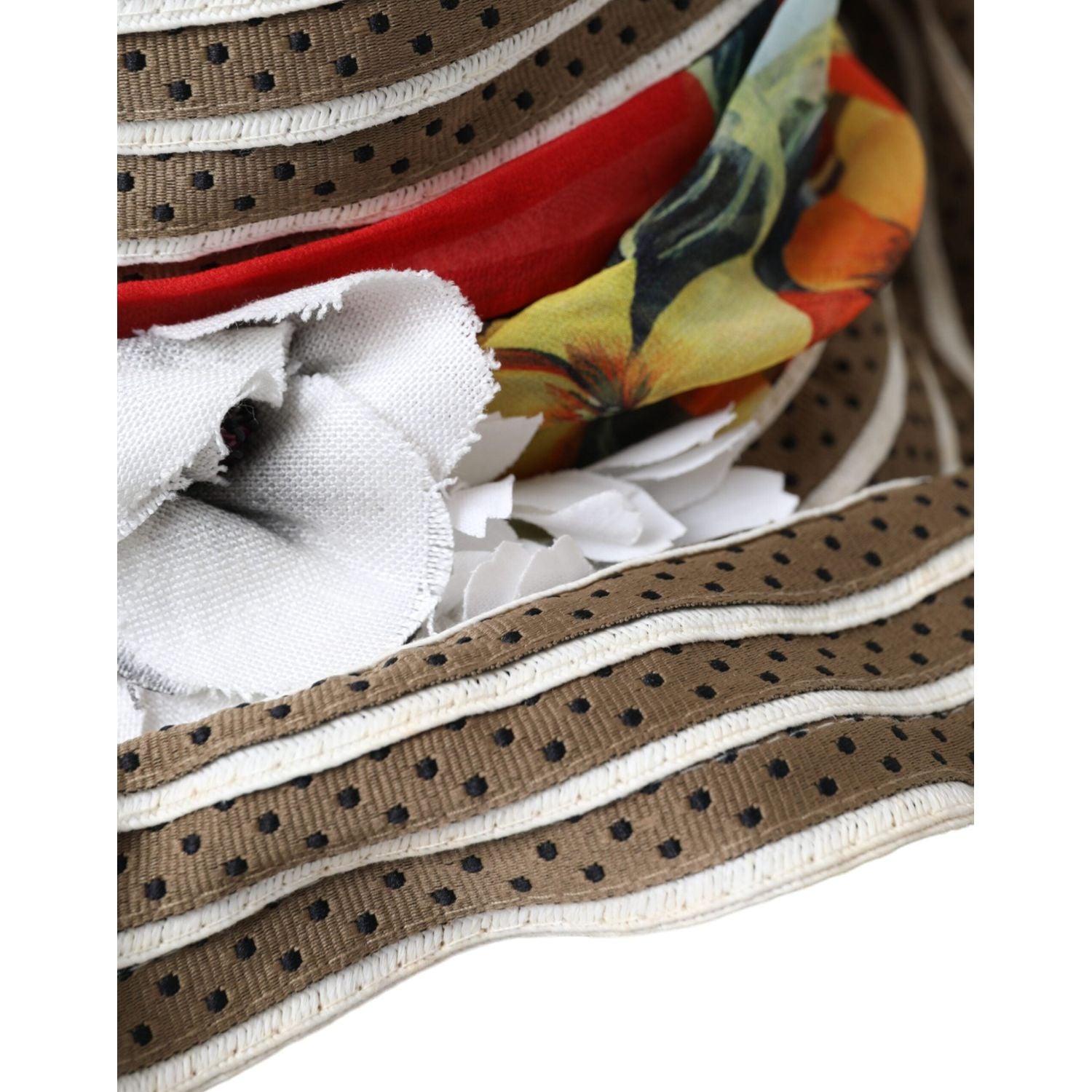 قبعة دولتشي آند غابانا متعددة الألوان ذات الحواف العريضة