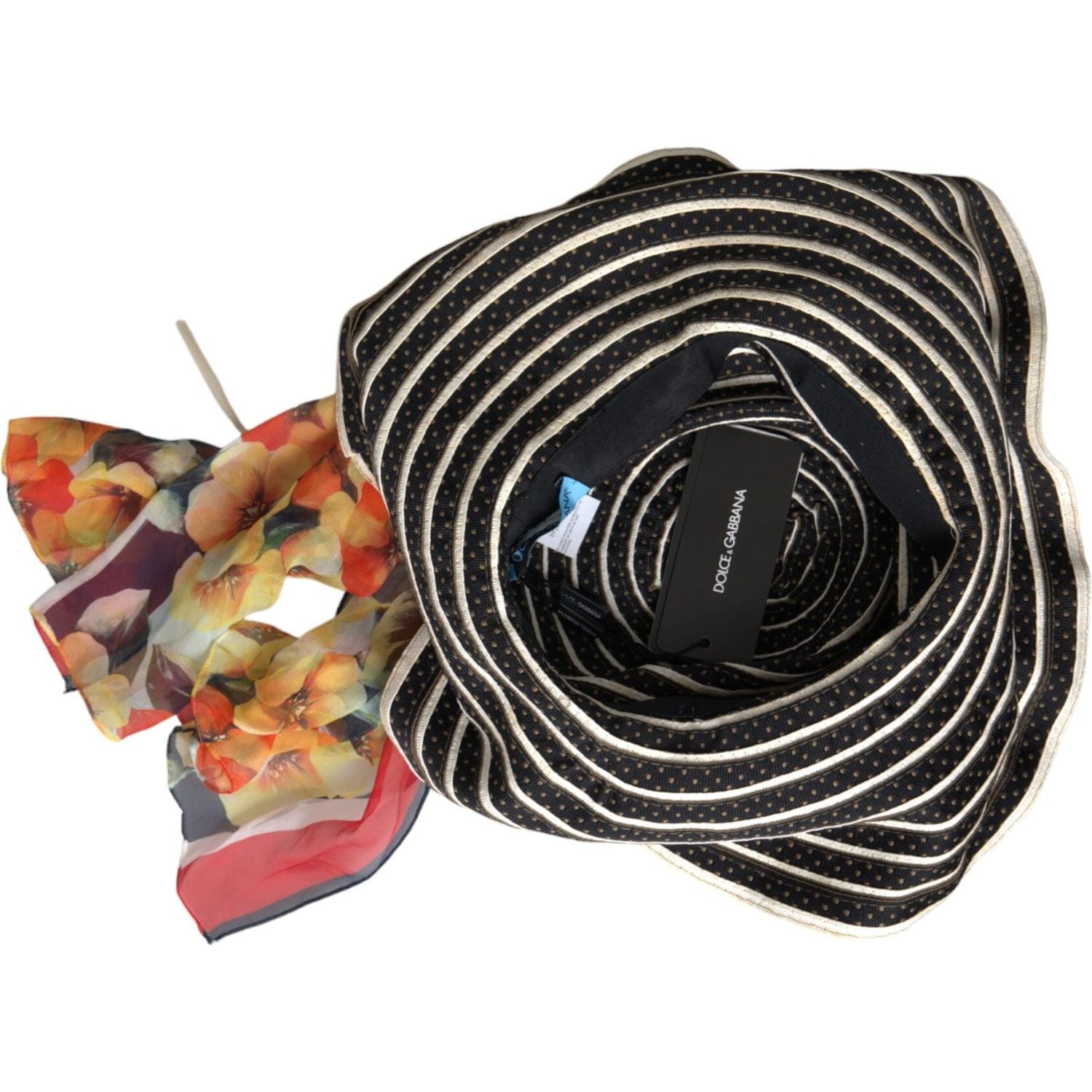 قبعة دولتشي آند غابانا متعددة الألوان ذات الحواف العريضة