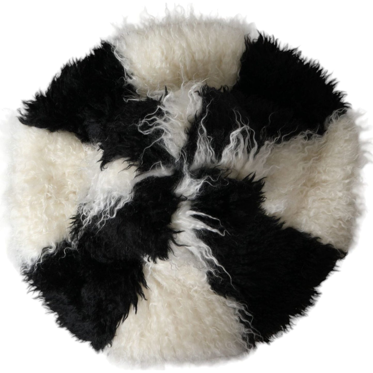 Dolce & Gabbana Black White Stripes Mohair Fur Bucket Hat