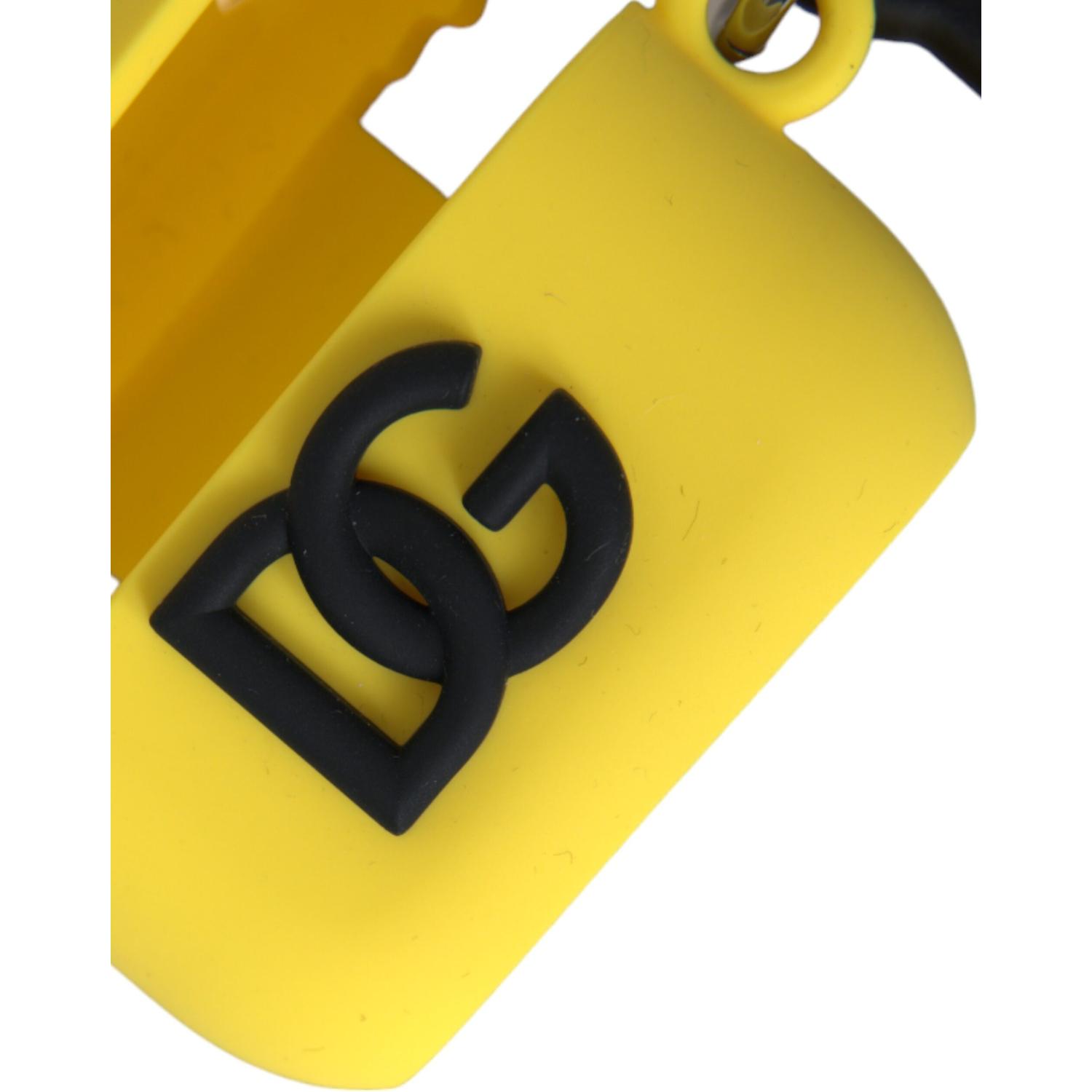 Dolce & Gabbana Yellow Silicone Logo Embossed Airpods Case