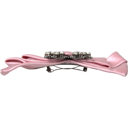 Dolce & Gabbana Pink Satin Crystal Jewelry Brooch Hair Pin FASHION ACCESSORIES