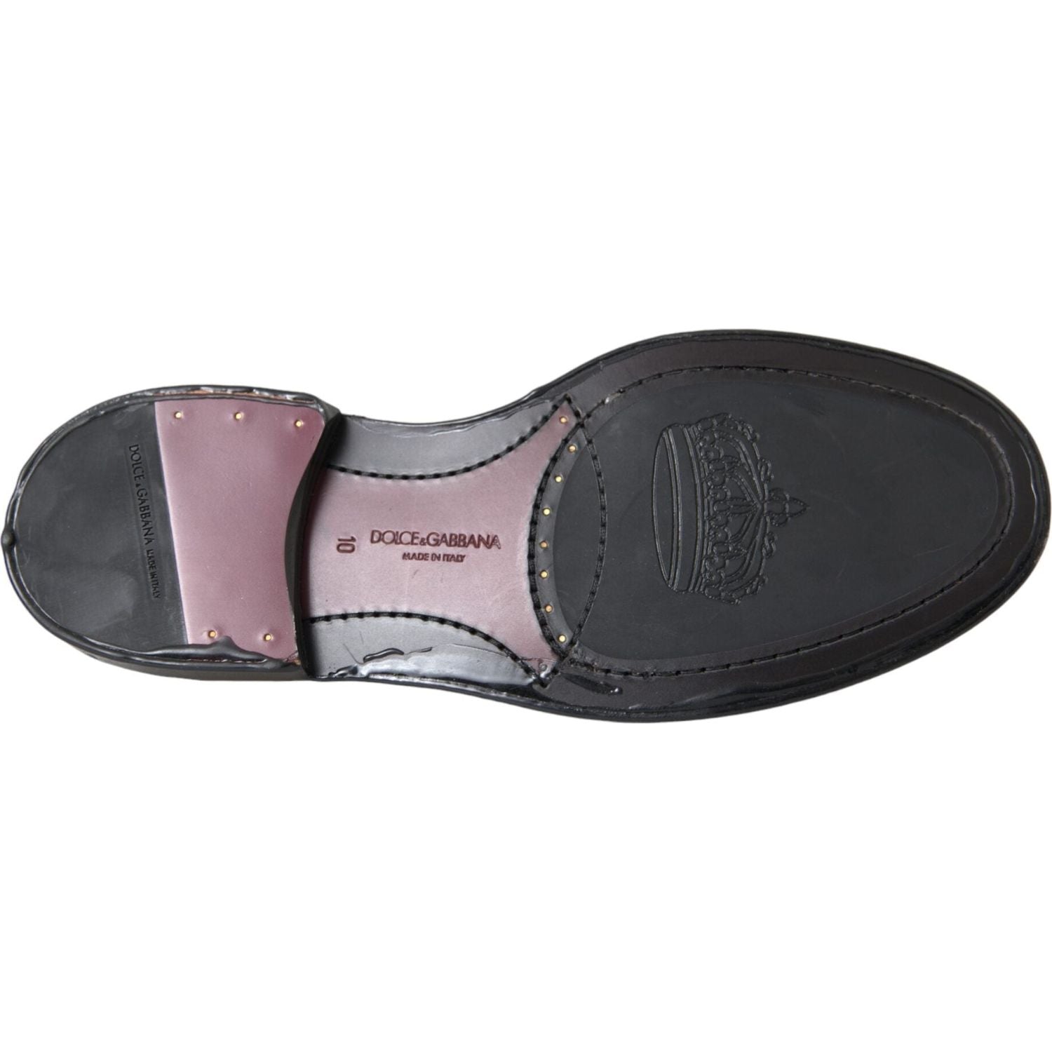 حذاء رجالي رسمي من دولتشي آند غابانا مصنوع من الجلد الأسود بأجنحة من الأمام