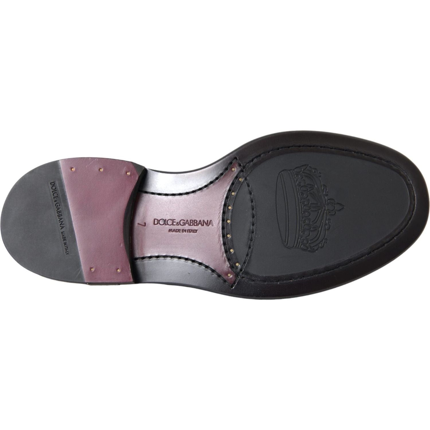 حذاء رجالي رسمي من دولتشي آند غابانا مصنوع من الجلد الأسود بأجنحة من الأمام