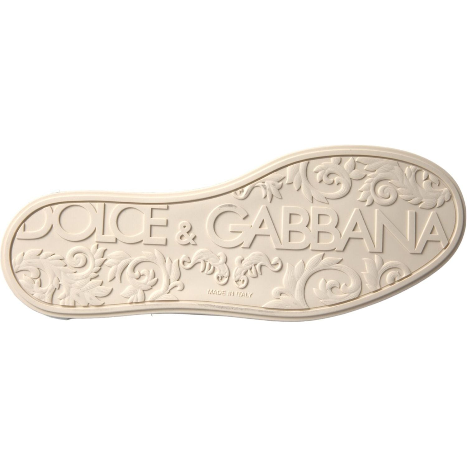 حذاء رياضي رجالي من جلد العجل من Dolce &amp; Gabbana Portofino باللون الفضي