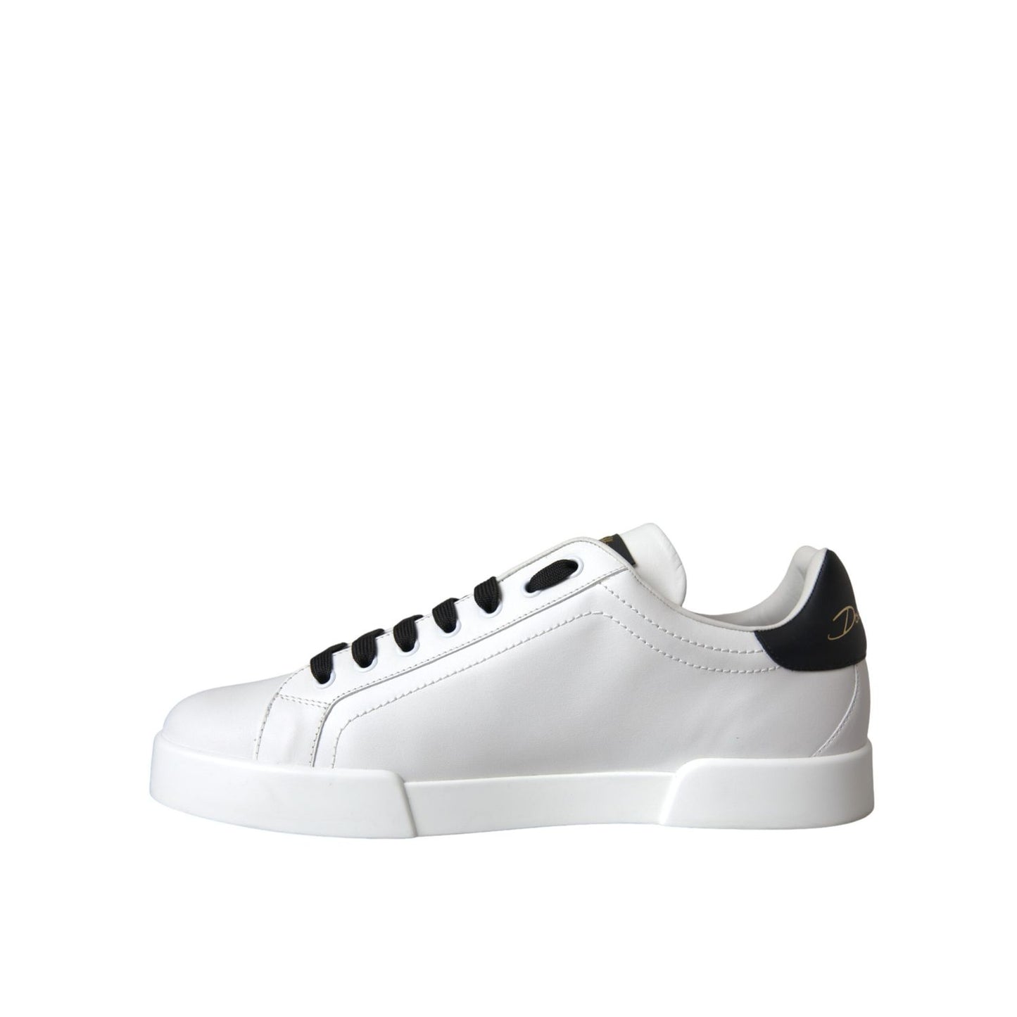 Dolce & Gabbana White Leather DG Logo Casual Low Top Sneakers Shoes