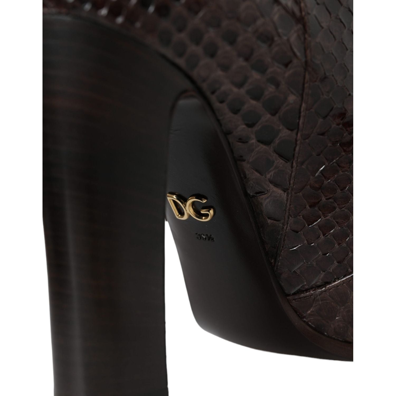 Dolce & Gabbana Brown Exotic Leather Heels High Boots Shoes