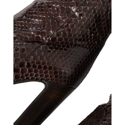 Dolce & Gabbana Brown Exotic Leather Heels High Boots Shoes