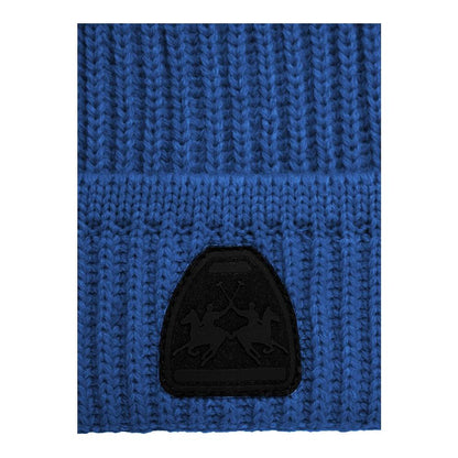 La Martina Blue Acrylic Men Beanie