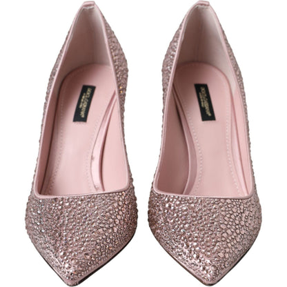 Dolce & Gabbana Pink Strass Crystal Heels Pumps Shoes