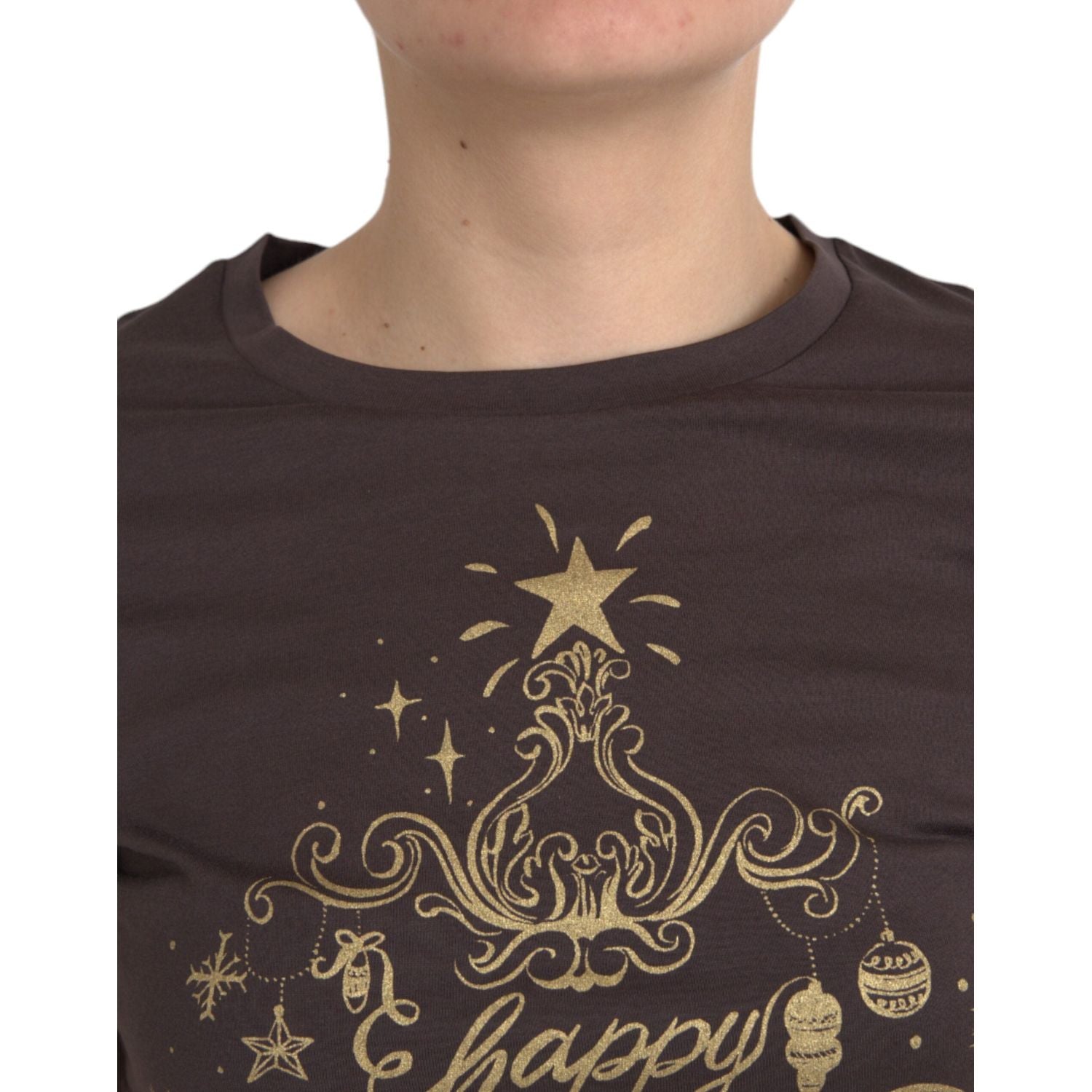Dolce & Gabbana Brown Crewneck 2017 Motive Print T-shirt