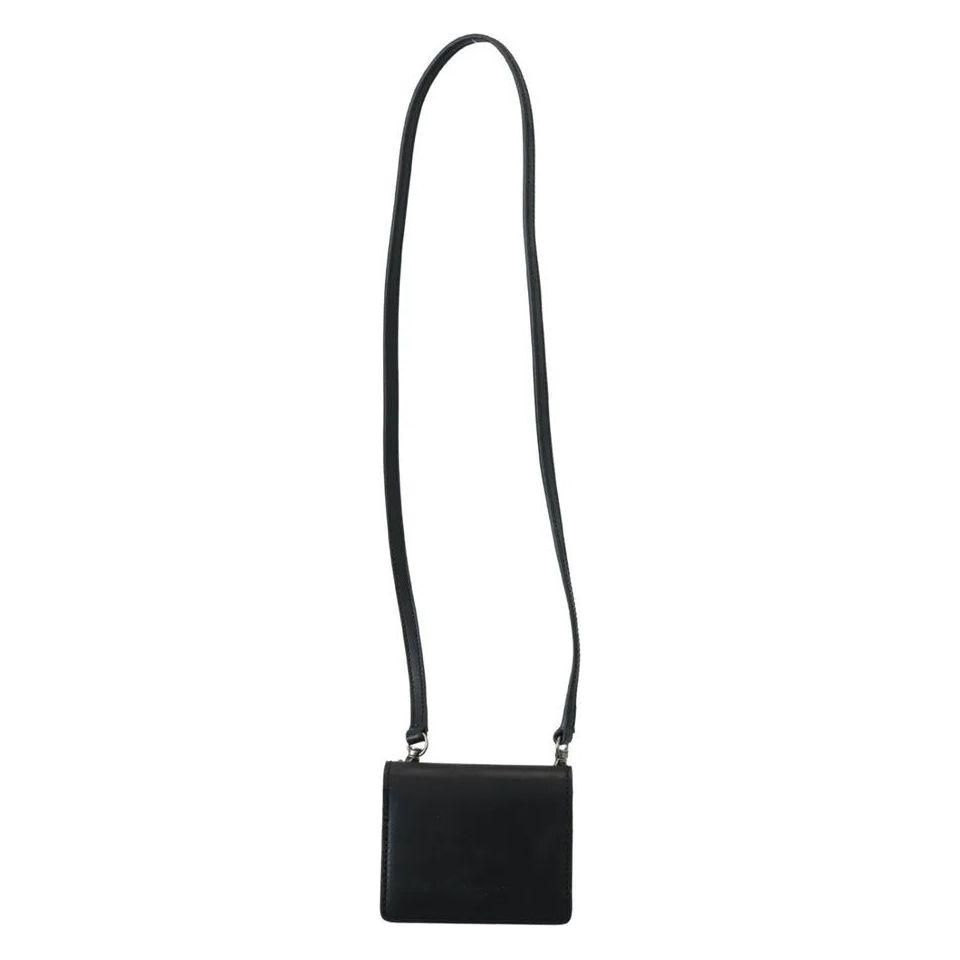 محفظة دولتشي آند غابانا النسائية ذات الطيات المزدوجة المصنوعة من الجلد الأسود