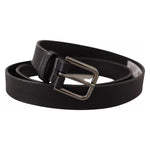 Dolce & Gabbana Black Calf Leather Classic Metal Logo Buckle Belt BEL8566-90