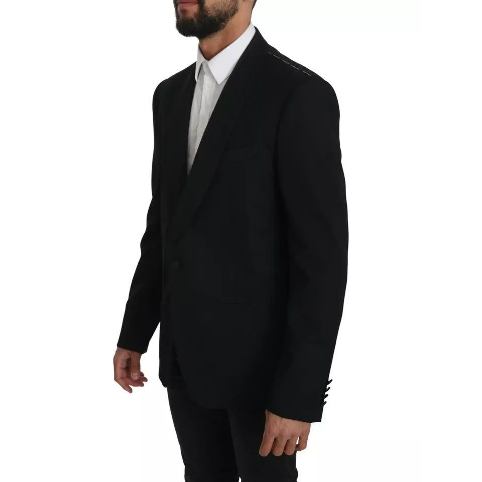 Dolce & Gabbana Black Single Breasted Formal Coat Blazer