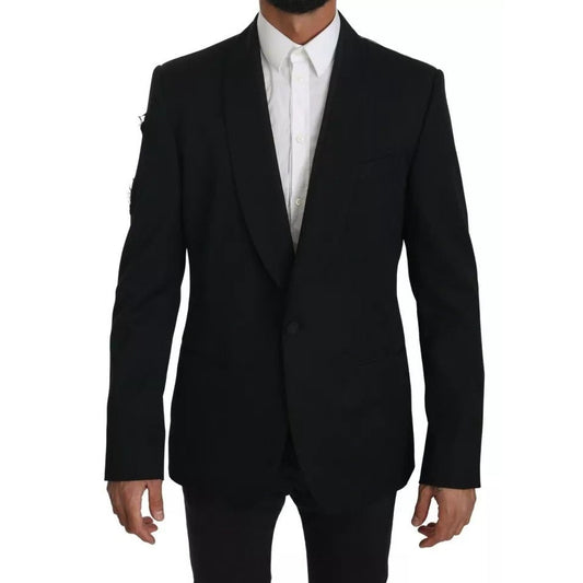 Dolce & Gabbana Black Single Breasted Formal Coat Blazer