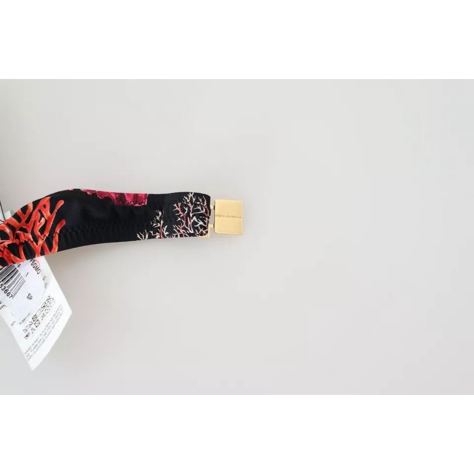 ملابس سباحة بطبعة المرجان الأسود من دولتشي آند غابانا - بيكيني علوي