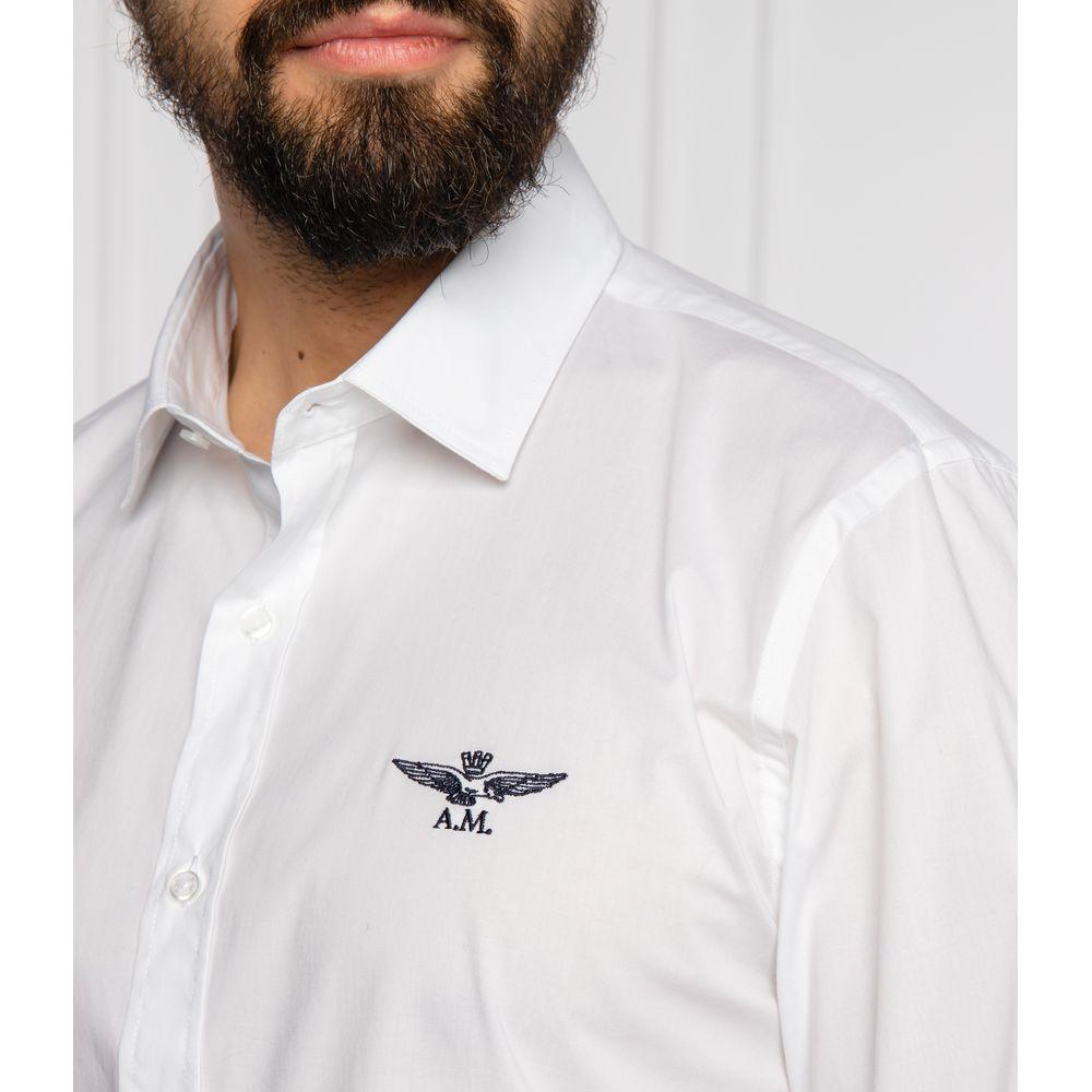 Aeronautica Militare White Cotton Shirt