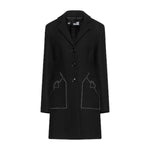 Love Moschino Black Wool Women Coat LO-6953-IT46 | L