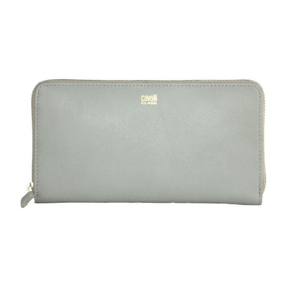 Cavalli Class Gray Calfskin Women Wallet