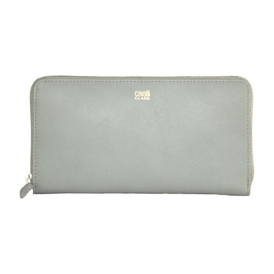 Cavalli Class Gray Calfskin Women Wallet