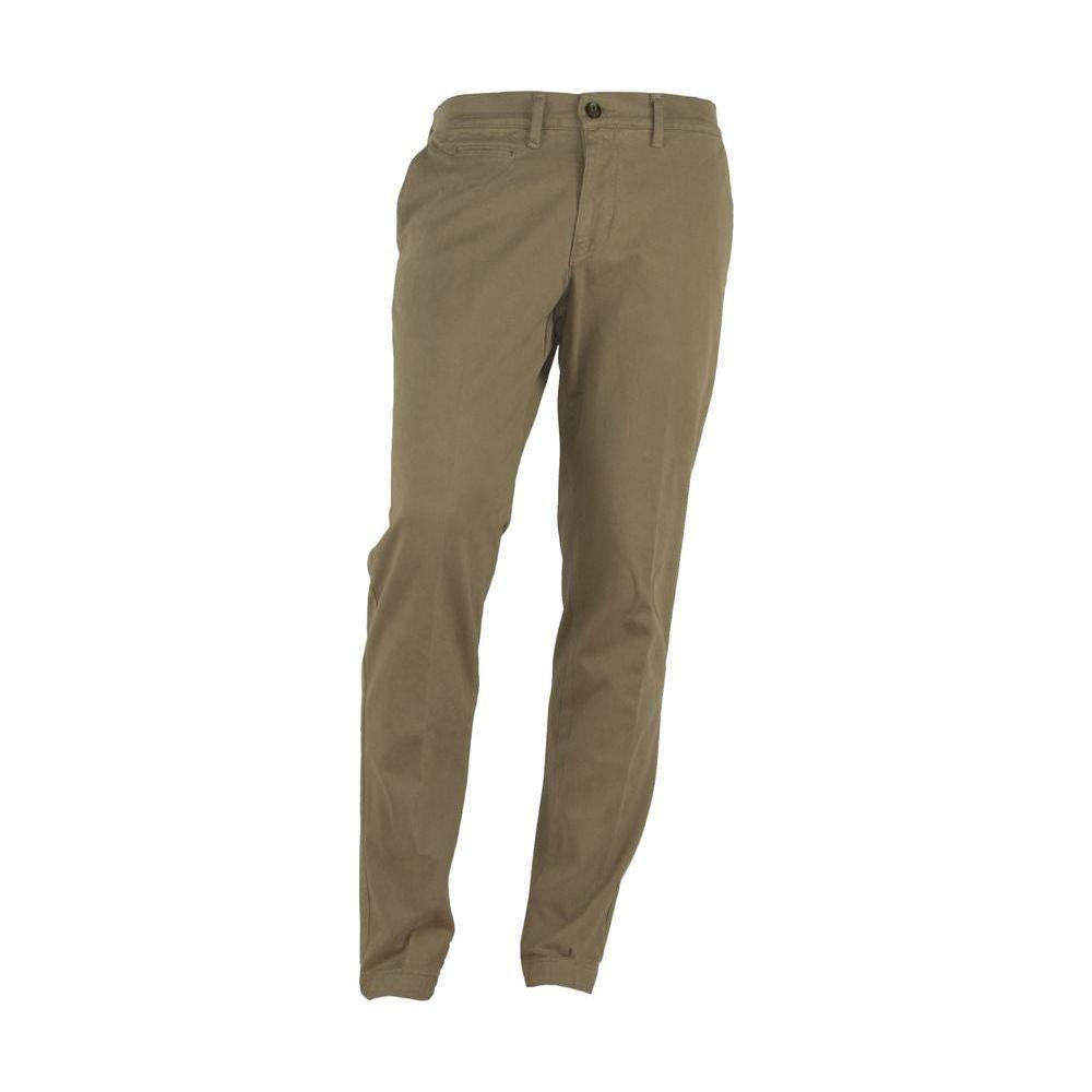 Made in Italy Brown Cotton Men Pant