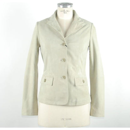 Emilio Romanelli White Leather Women Jacket