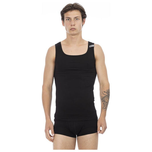 Bikkembergs Black Cotton Men's Tank Top BI-22647-S